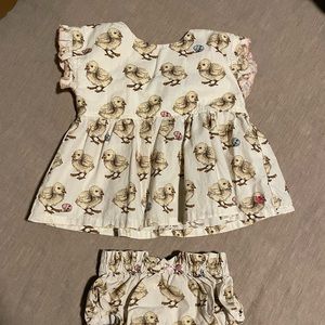 Pink Chicken Easter chick set